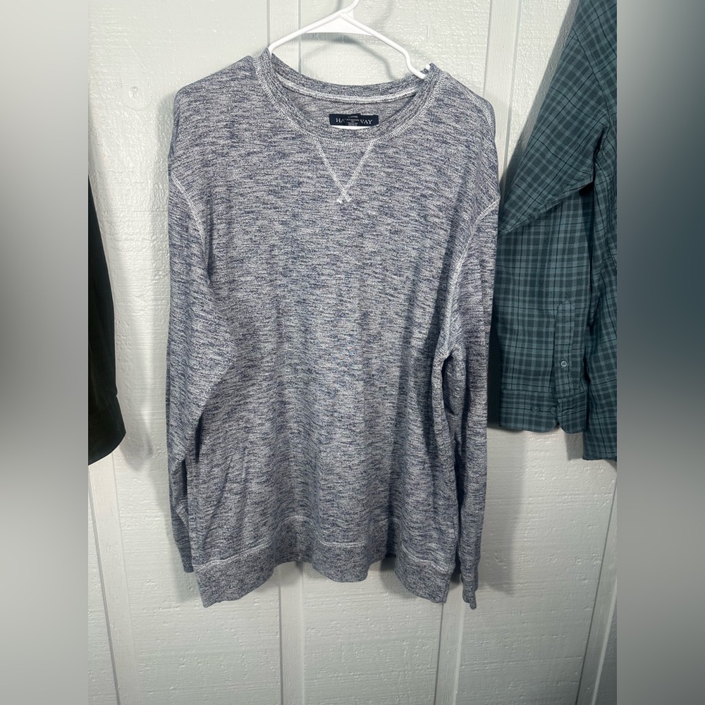 Hathaway Men’s Blue Long Sleeve Shirt Size XL EUC